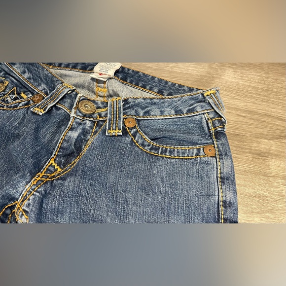 Vintage True Religion Jeans Snap Pocket Low Rise No Stretch Sz 26 Light Blue USA - Picture 8 of 12